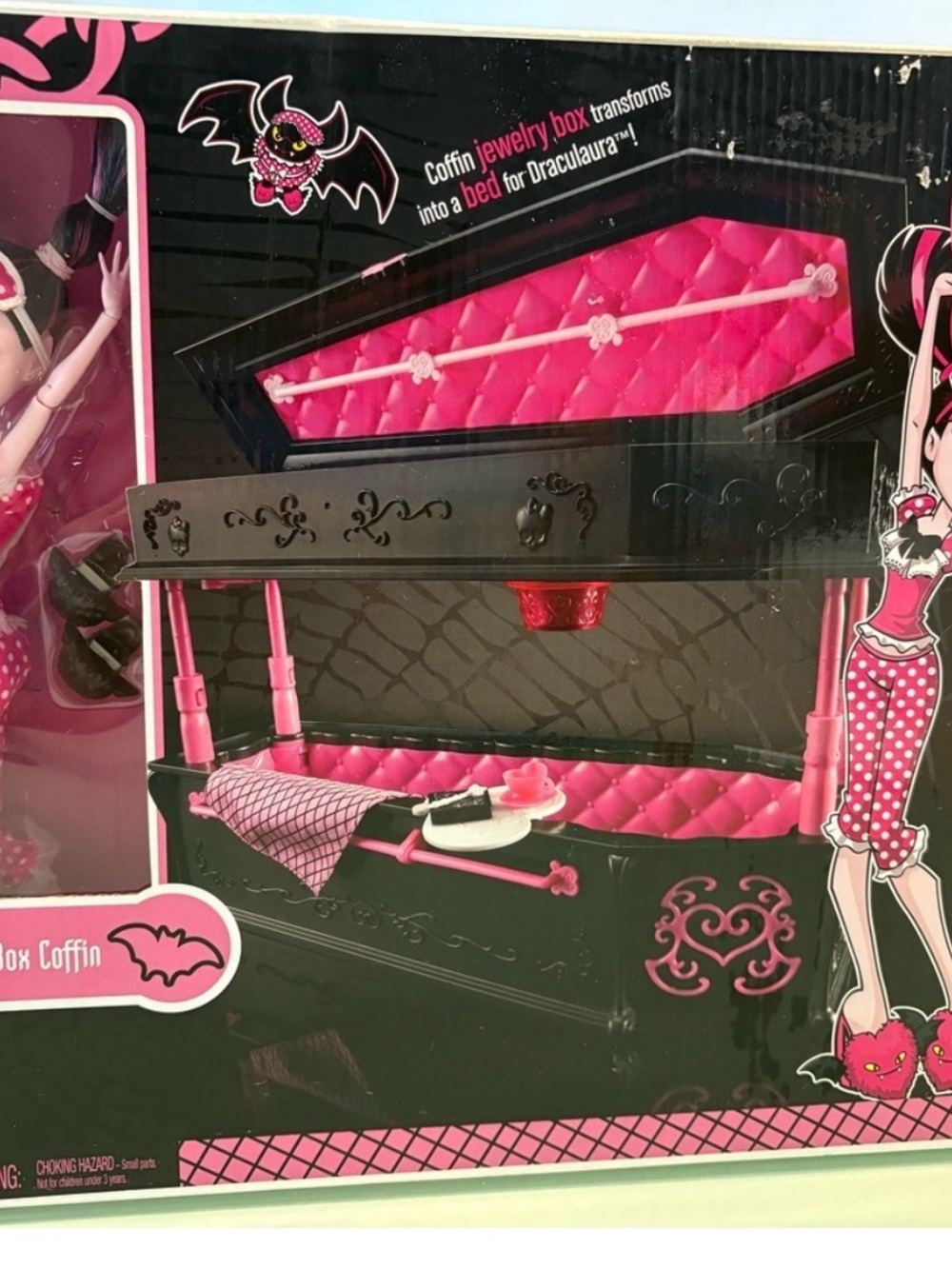 Monster High Coffin Jewelry Box - Black & Pink